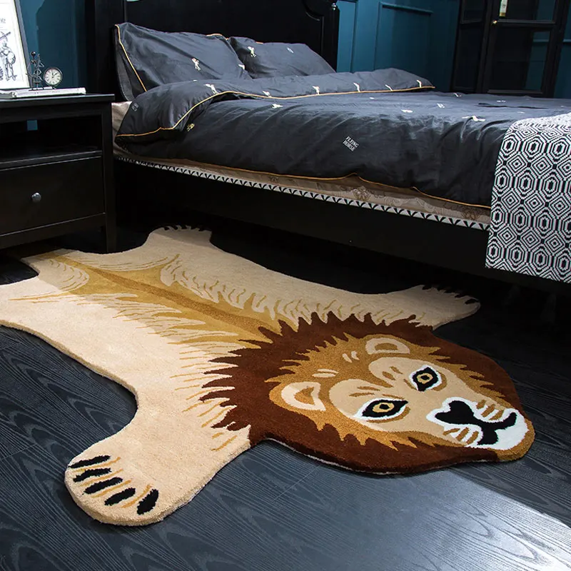 catoon leopard pattern rug non slip antiskid mat washable animal print carpet for living room bedroom room decor floor mat rugs free global shipping