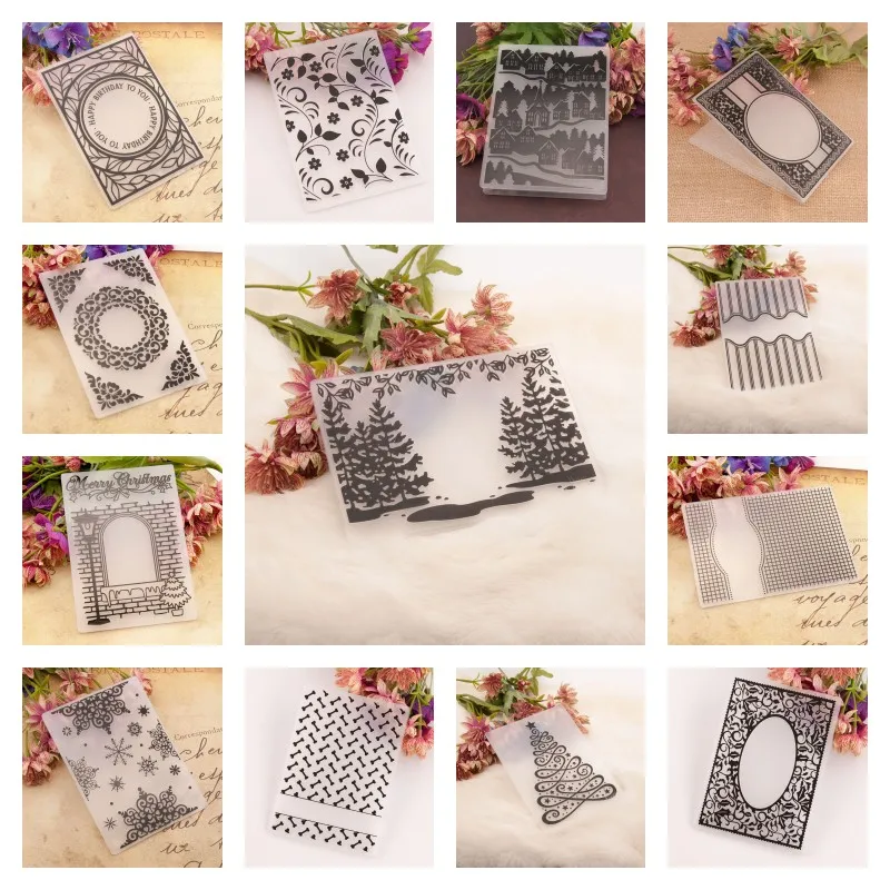 

10.5x14.8cm Embossing Folders DIY Craft Template Stencil, Embossing Templates Paper Card Mold for DIY Craft Scrapbook Album
