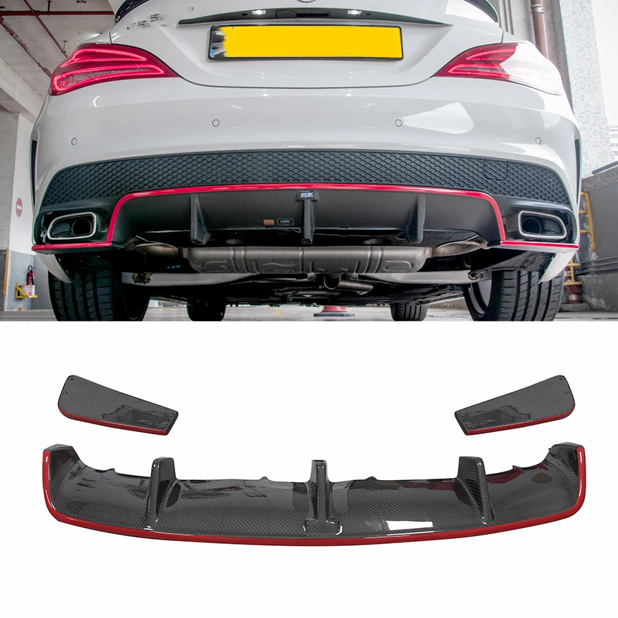 Задний диффузор для губ из углеродного волокна Mercedes Benz CLA Class W117 2013-2015Year 200 CLA45 R Style