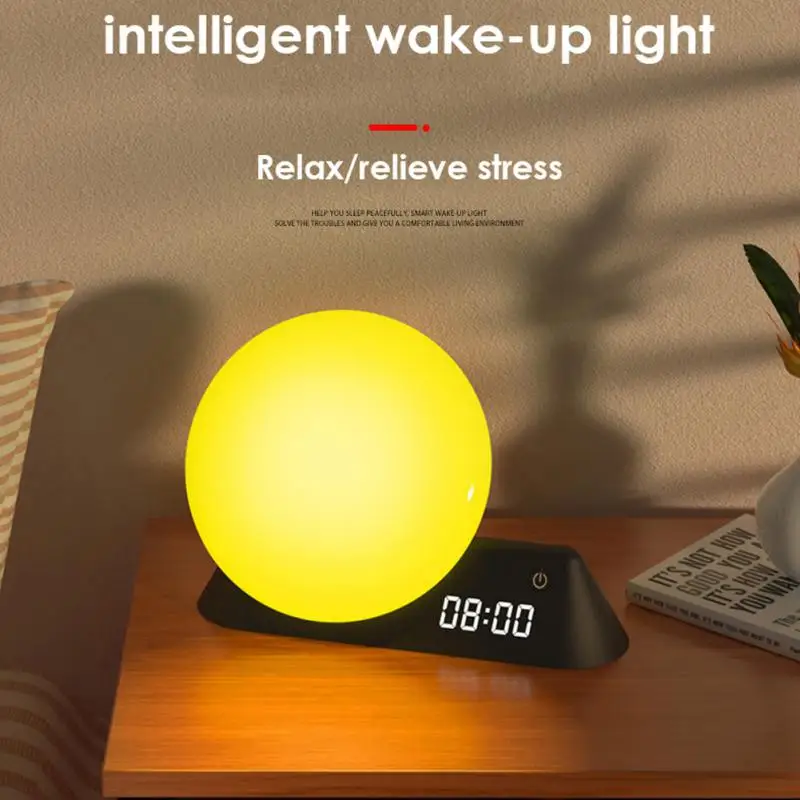 

With 15 Soothing Sound Smart Wake Up Ligh For Bedroom 10 Colors Nightlight Clock Works With Alexa Google Home Wifi Wake Up Light