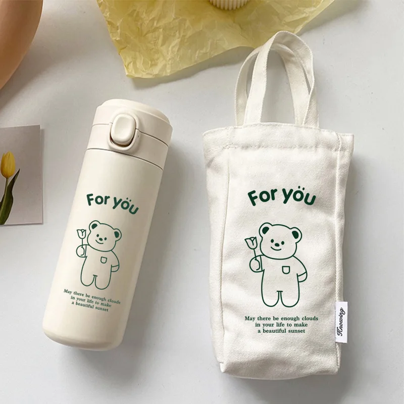 

Large Capacity Korean Thermos Bottle Cute High-quality Stainless Steel Double LeakProof Travel Portable Water Bottle Mug Cup