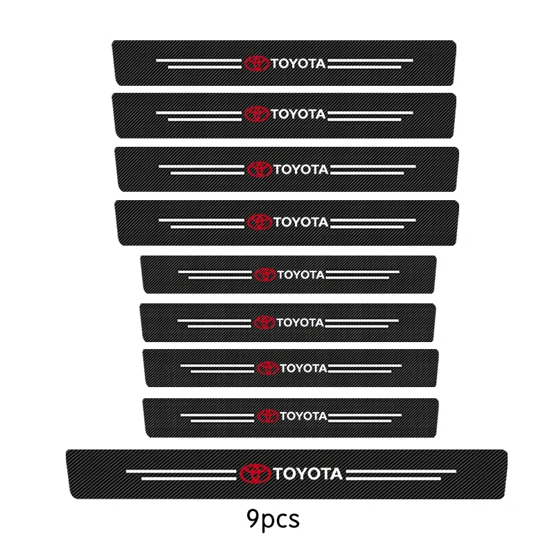 

Автомобильный логотип, защитные наклейки на порог из углеродного волокна для Toyota Yaris Corolla Auris Rav4 landCruiser vios LEVIN camry prado