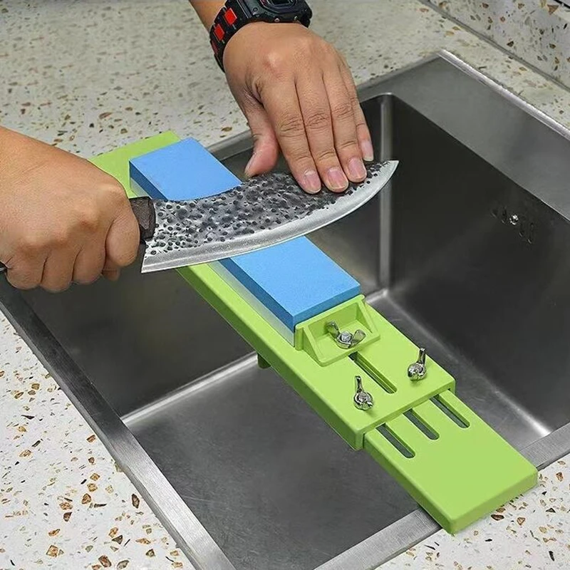 

Adjustable Over Sink Sharpening Stone Base Holder Retractable Non-slip Whetstone Grinding For Knife Sink Bridge Fits Kitchen