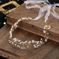 wedding headpiece handmade pearl crystal party hair accessories for women hair accessories for bridesmaid and flowergirls
