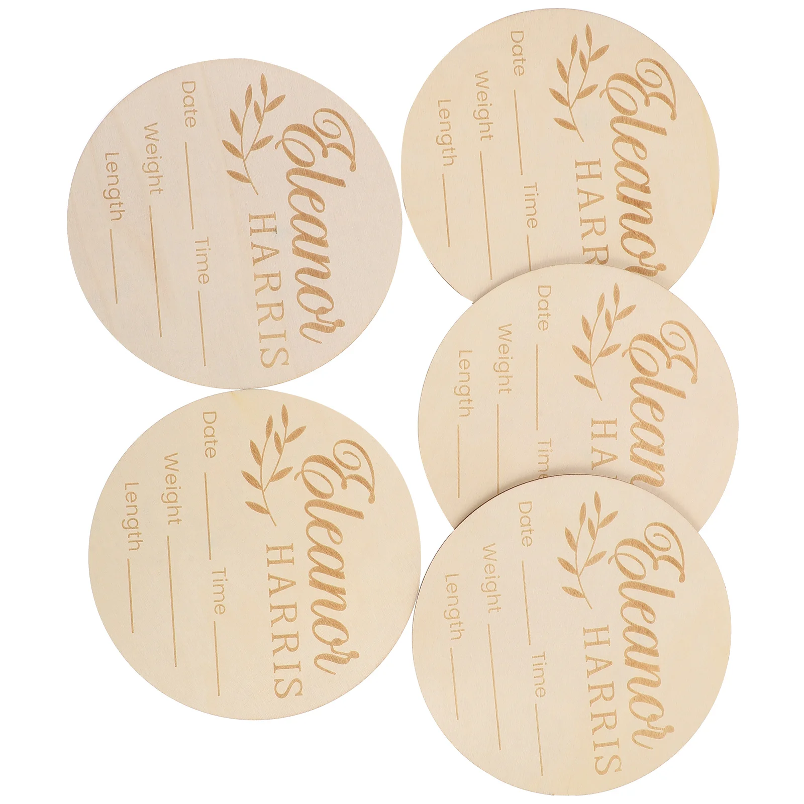 

5pcs Birth Announcement Sign Name Signs Personalized Wood Name Signs For Nursery