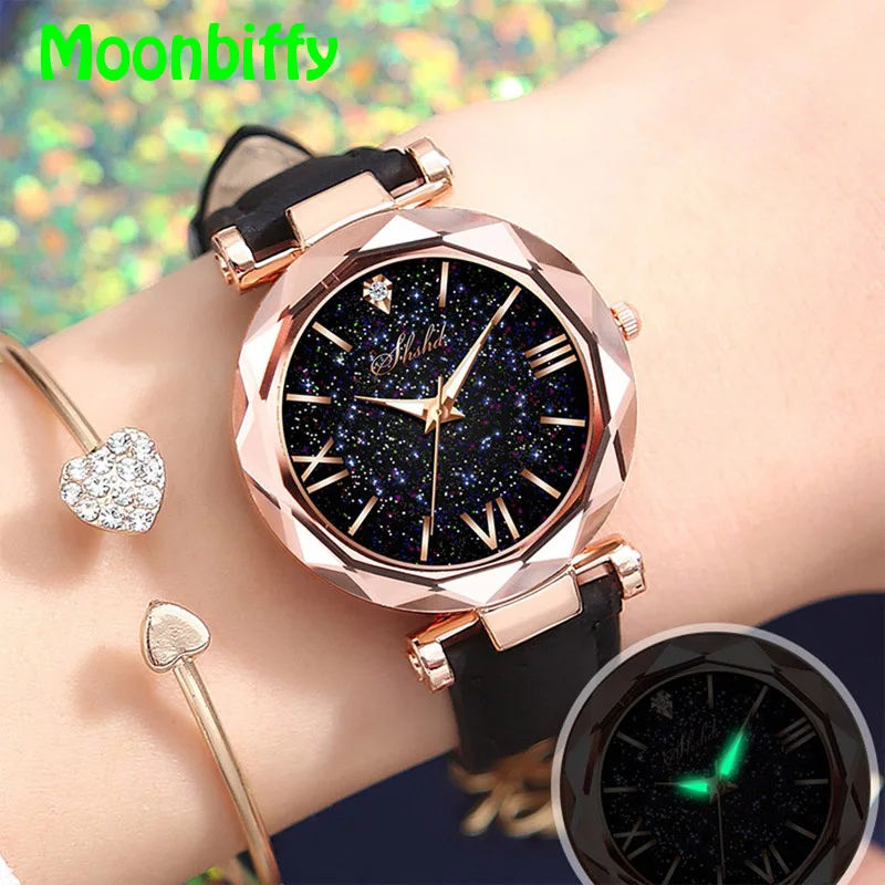 

2022 Women Watch Fashion Star Luminous Charming Little Point Frosted Belt Watches Dotted with Roman Scale Luxury Feminino Casual