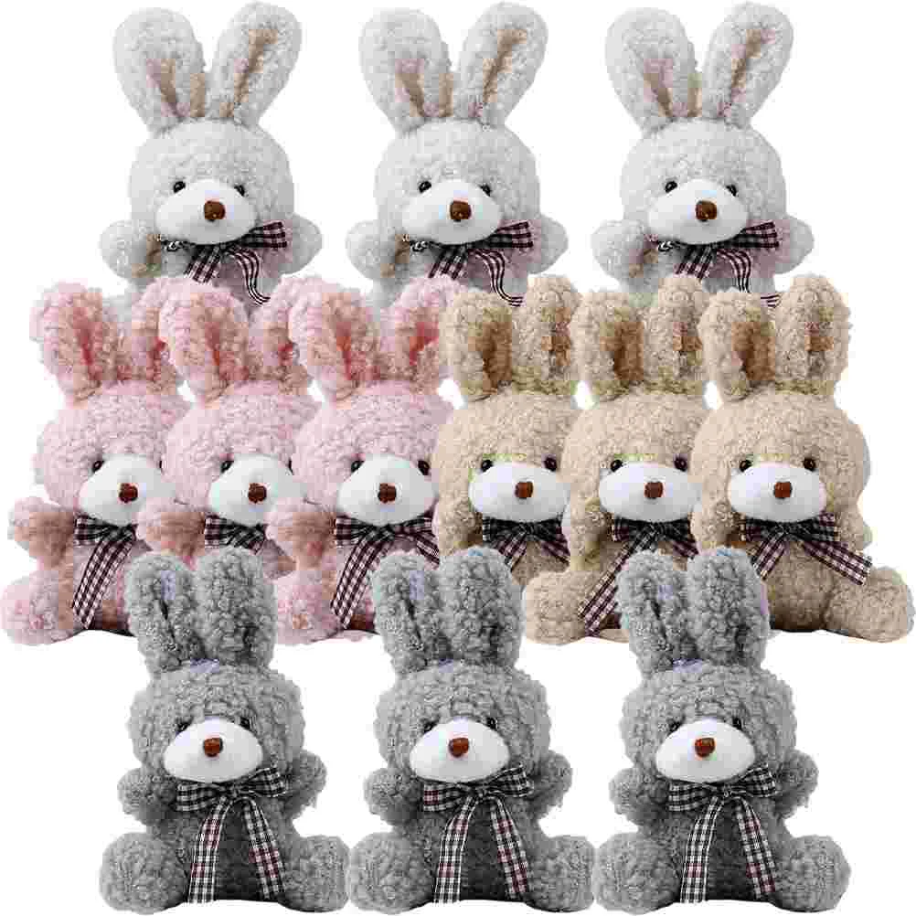 

12Pcs Mini Stuffed Animal Bunny Plush Keychain Decoration Rabbit Animal Toy for Easter Eggs Filler Birthday Wedding Party Favors