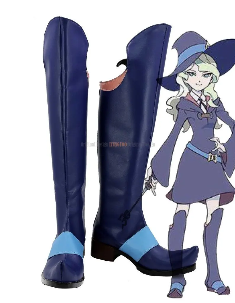 Diana Cavendish Shoes Cosplay Little Witch Academia Diana Cavendish Cosplay Boots Blue Shoes Custom Made Any Size