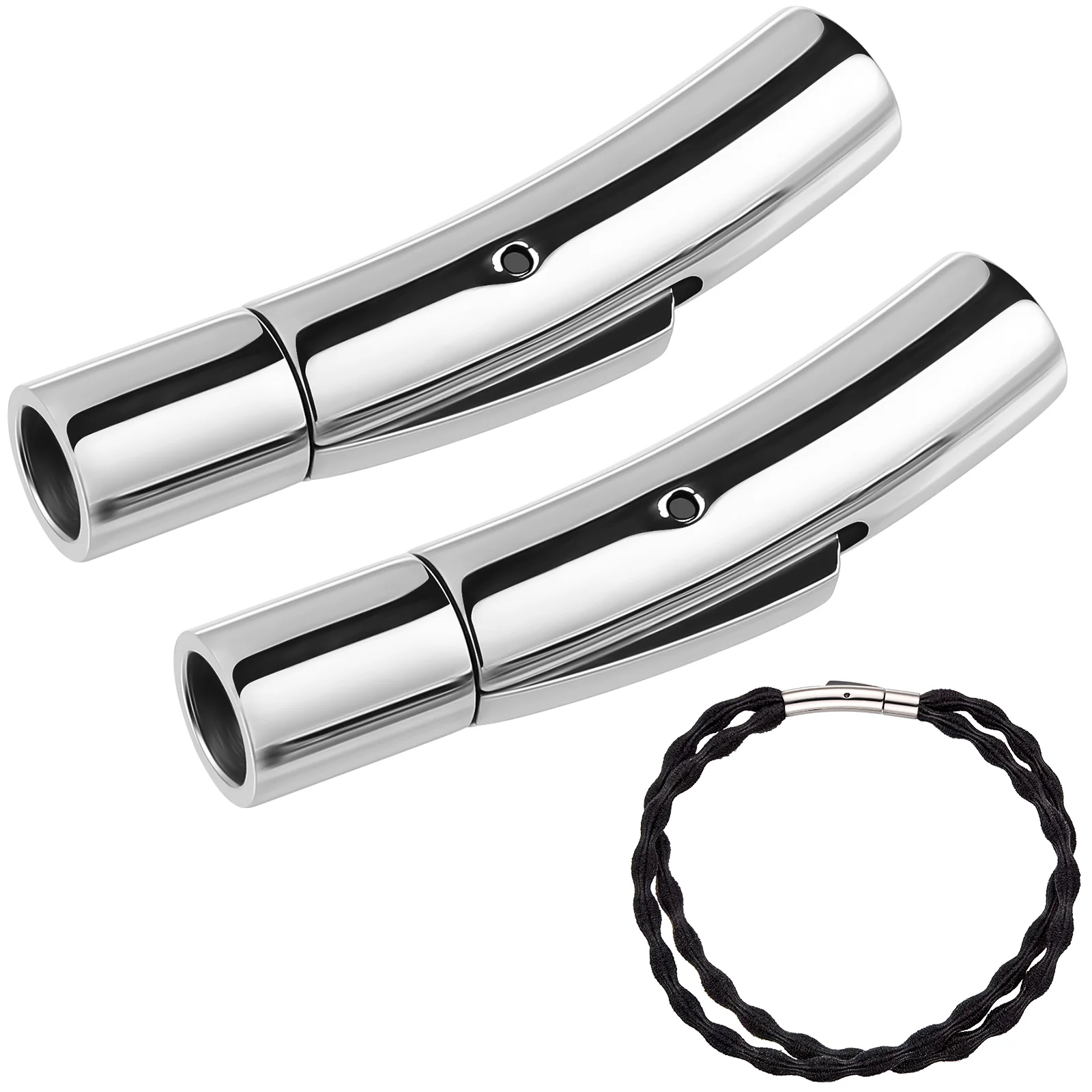 

2 Pcs Cord End Clasps Stainless Steel Bracelets Hand Strap Accessories Necklace Connect Metal Snaps