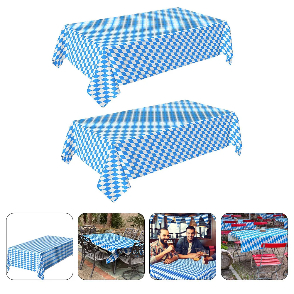 

Table Party Tablecloth Cover Runner Bavarian Decorations Cloth Supplies Banner German Blue Beer Parties Cloths Flag Tablecover