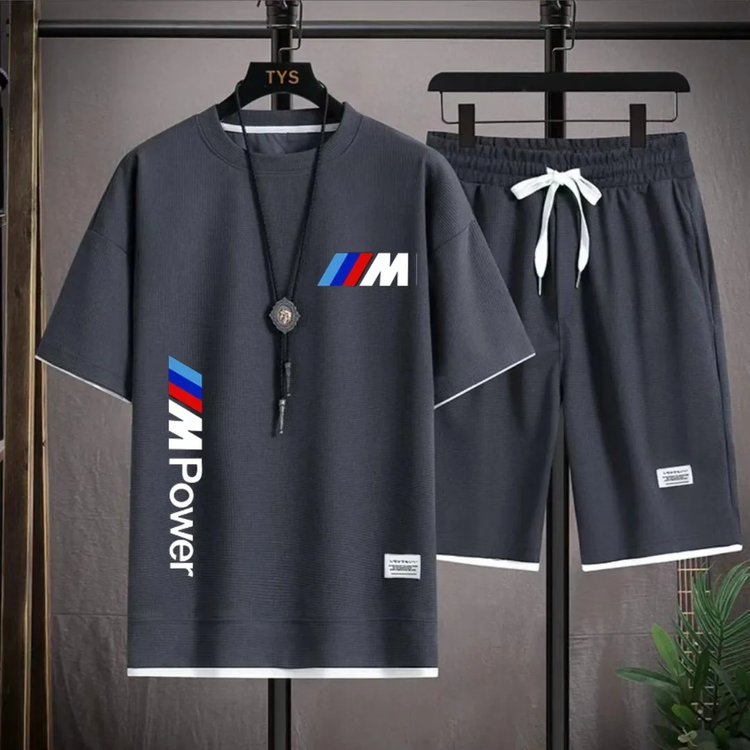 

Summer New Trend Loose Casual Sports Two Piece Set Fashion High Quality Multi functional Comfortable Breathable Short Sleeve Set