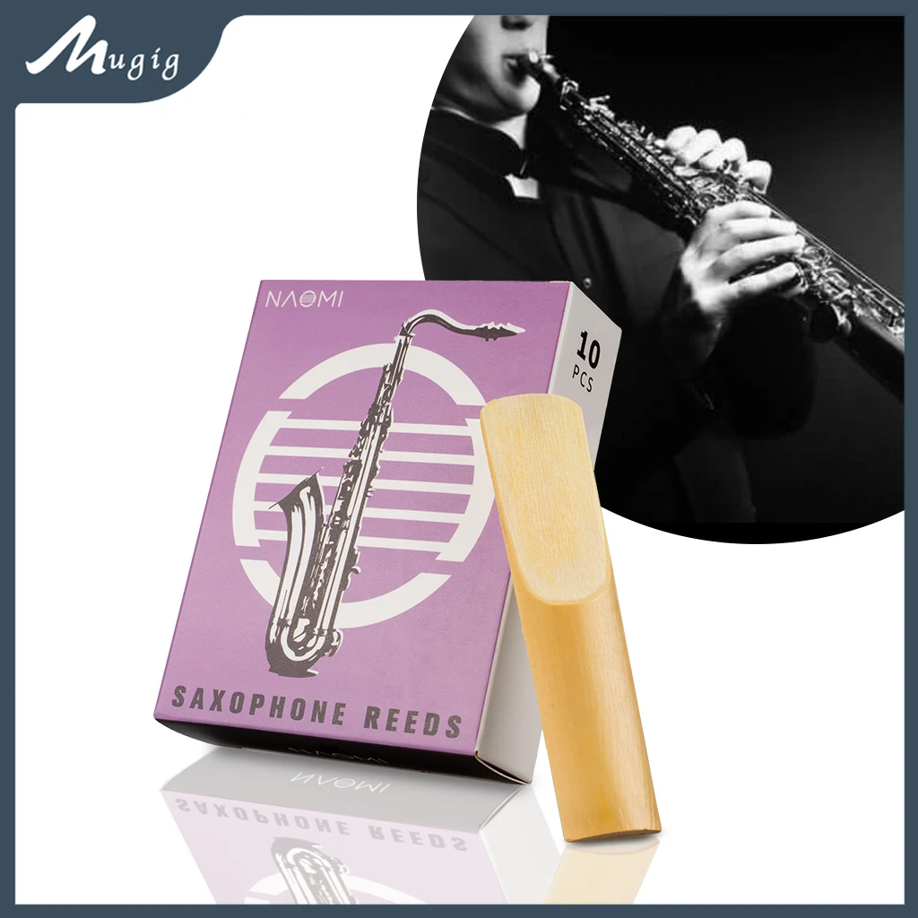 

Mugig 10pcs/1pack Soprano/Alto/Tenor Saxophone Reeds Bulrush 2.0/2.5/3.0 Strength Sax Mouthpiece Replacement For Beginners