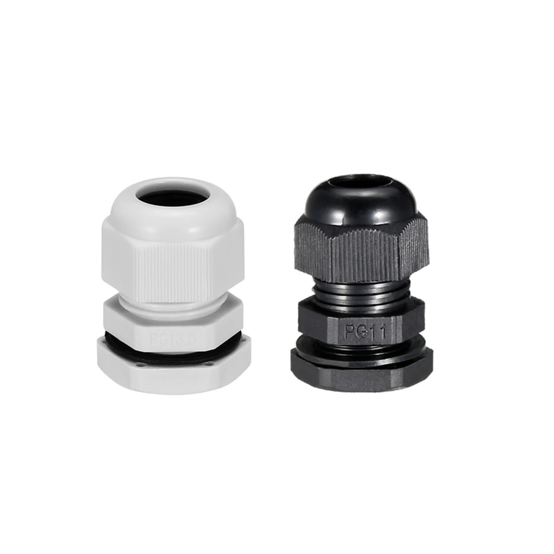 

8Pcs Waterproof Cable Gland PG7/PG11/PG13.5/PG16 Wire Glands Joints White Black Plastic Connectors for 3-6.5/5-10mm Dia Wires