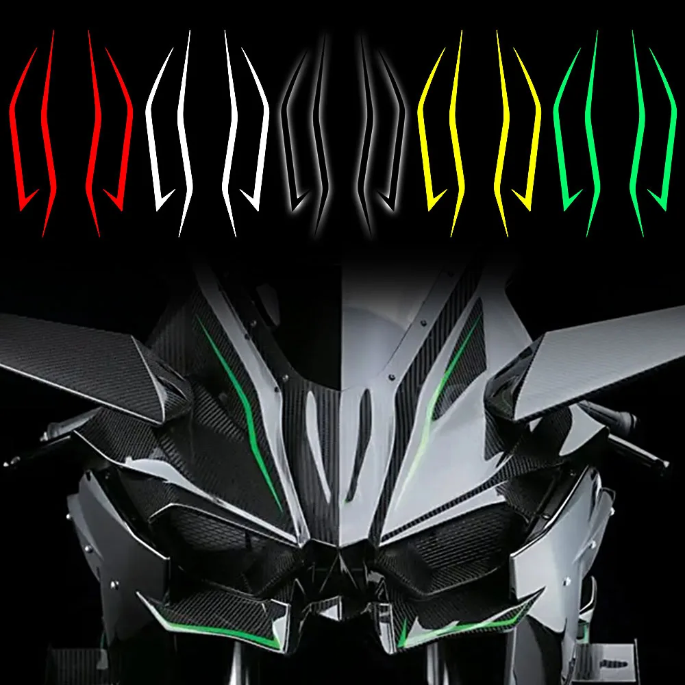 

1Pcs/Set Motorcycle Fairing Sticker KAWASAKI Modified Reflective Cool Front Pull Headlight Decal For Kawasaki Ninja 400 H2 H2SX