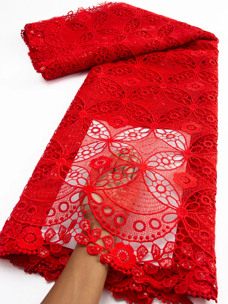 

Французская африканская гипюровая кружевная ткань, 2023, высококачественное нигерийское водорастворимое кружево для вечерних женских платьев, шитье TY3547