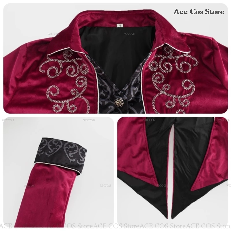 Платье-смокинг мужское средневековое в стиле ретро костюм для косплея пальто