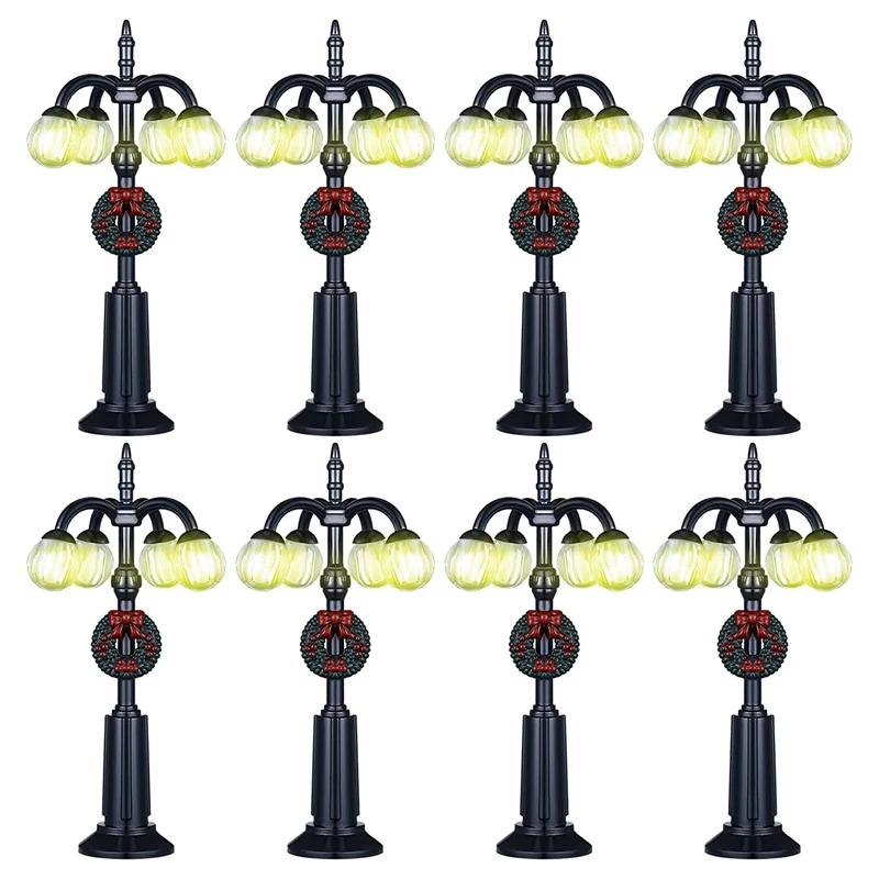 

8 шт., Новогодняя лампа, столб, Сказочная лампа, поезда, фонарь, лампа, аксессуары для моделей