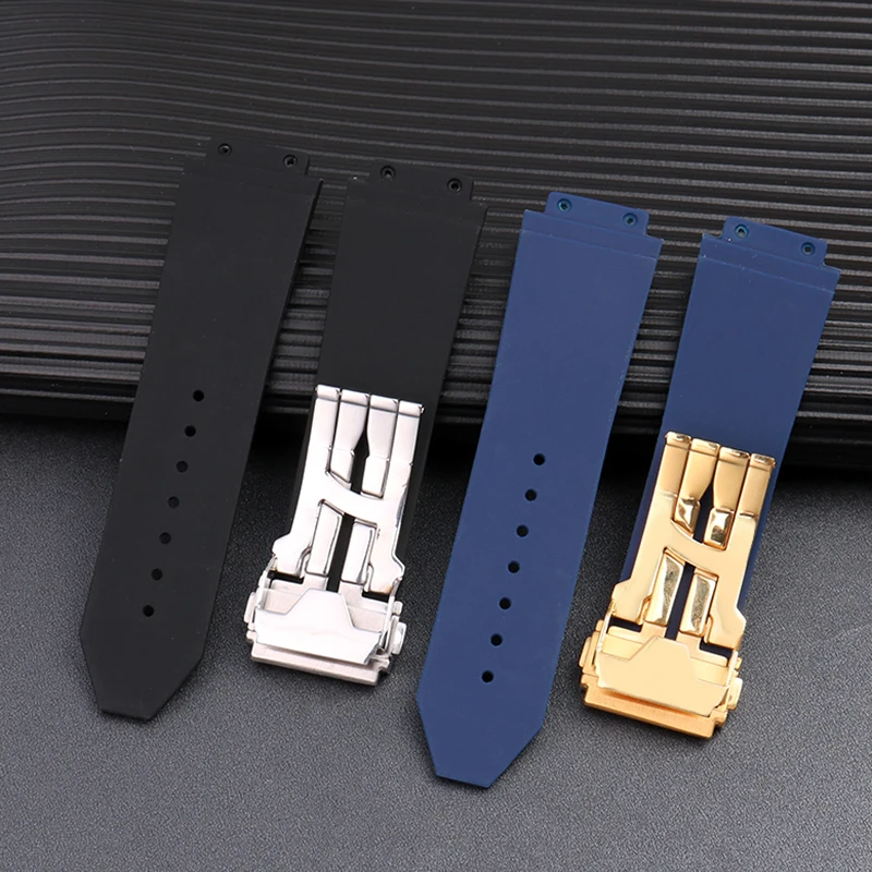 26*19mm Silicone Watchband Applicable For HUBLOT BIG BANG Waterproof Men Strap Watch Accessories with Tool Rubber Bracelet Chain