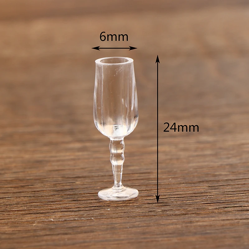 Dollhouse Miniature Wine Glass Mini  Cup Toy Set Of 6 Pieces For Kitchen Dollhouse Accessories Decoration Birthday Gifts For Kid images - 6