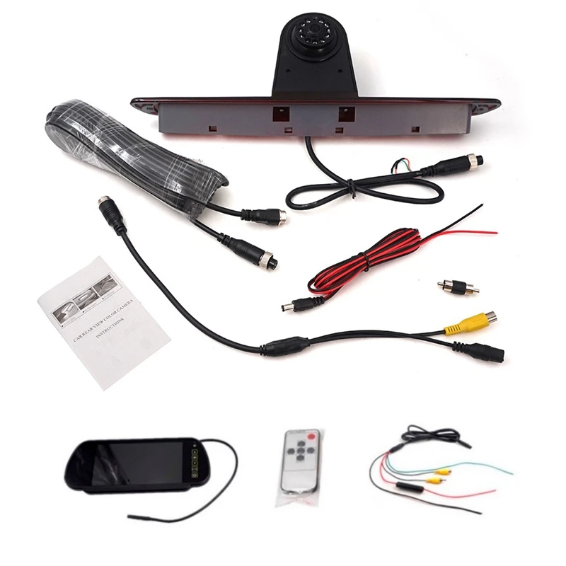

Car Rear View Brake Light Backup Camera For Mercedes Sprinter Crafter 2007-2019 With 7 Inch Rearview Mirror Monitor