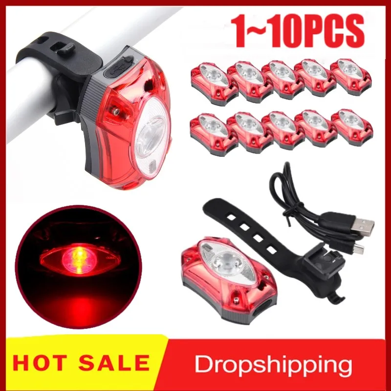 

1~10PCS Raypal 3W USB Rechargeable Rear Bicycle Light Waterproof Taillight Cycling LED Safety Warning Tail Lamp Bike Accessories