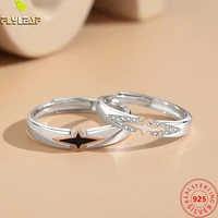 real 925 sterling silver jewelry shining stars open couple ring for women men original design lovers romantic accessories 2022