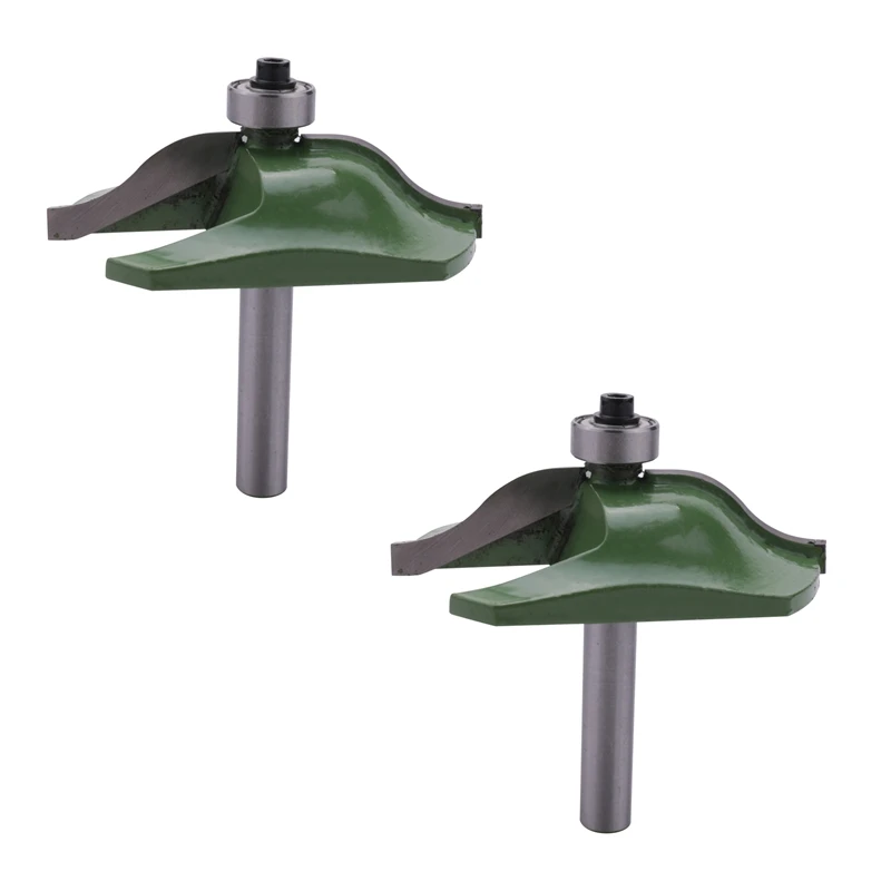 

2X, 8Mm Shank 2-1/2 Inch Raised Panel Router Bit Door Window Cove Line Milling Cutter Woodworking Cutting For Wood Tools