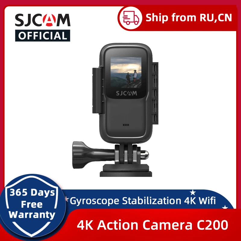 Экшн-камера SJCAM C200 4K 24FPS WiFi гироскопический стабилизатор ночное видение
