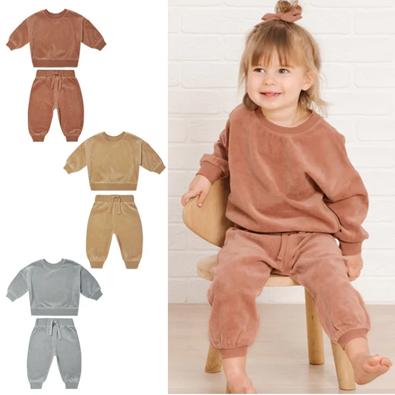 

EnkeliBB Toddler Unisex Casual Sweatshirt and Sweatpants Sets Spring Clothes Sets Child Boy Girl Casual Outfits