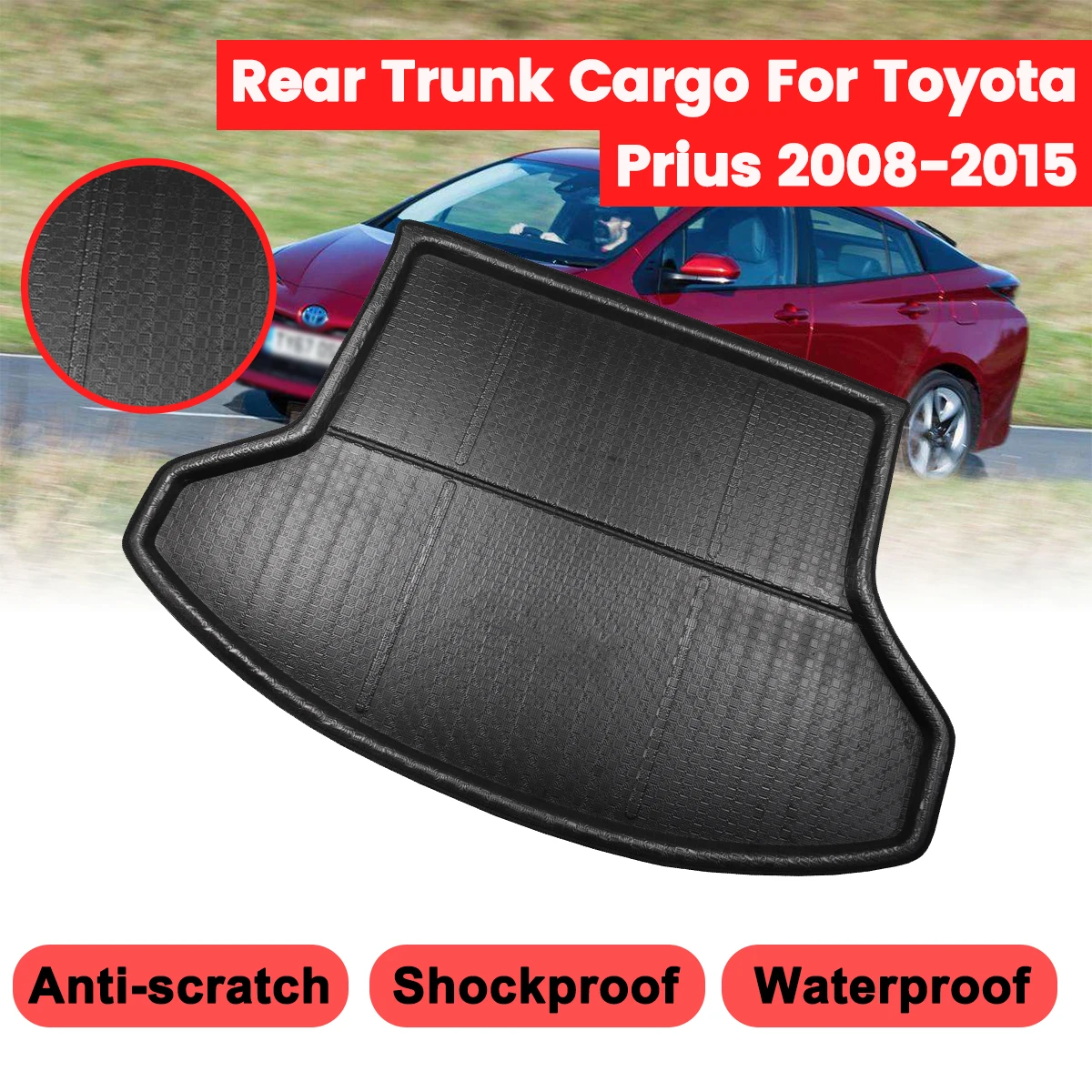 

Car Trunk Tailgate Cargo Liner For Toyota Prius 2008-2012 Carpet Waterproof Cushion Mat Rear Trunk Liner Floor Protective Mats