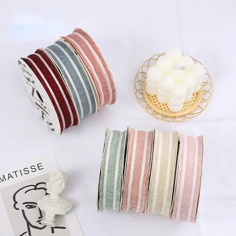 

20 Yards 2.5cm Wide New Chiffon Ribbon Bouquet Gift Baked Cake Packaging Ribbon DIY Handmade Decorative Ribbon