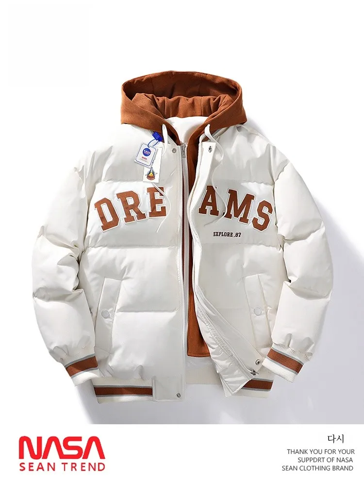  Мужской пуховик с капюшоном из двух частей Joint Name новинка зимы 2024 утолщенное