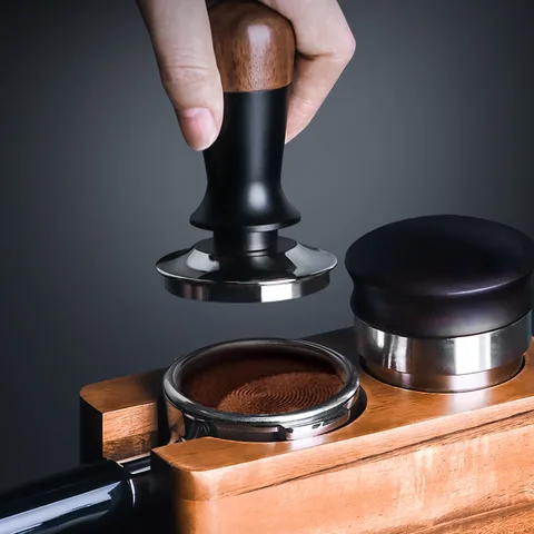 51/53/58 мм ручка из орехового дерева, темпер для кофе эспрессо, ручной пресс, молоток для кофе постоянного давления, инструменты с регулируемой высотой