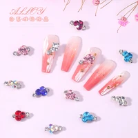 10pcs glitter diamond crystal nail art charms decorat summer colorful alloy rhinestone nail parts cherry bowtie kawaii accessory