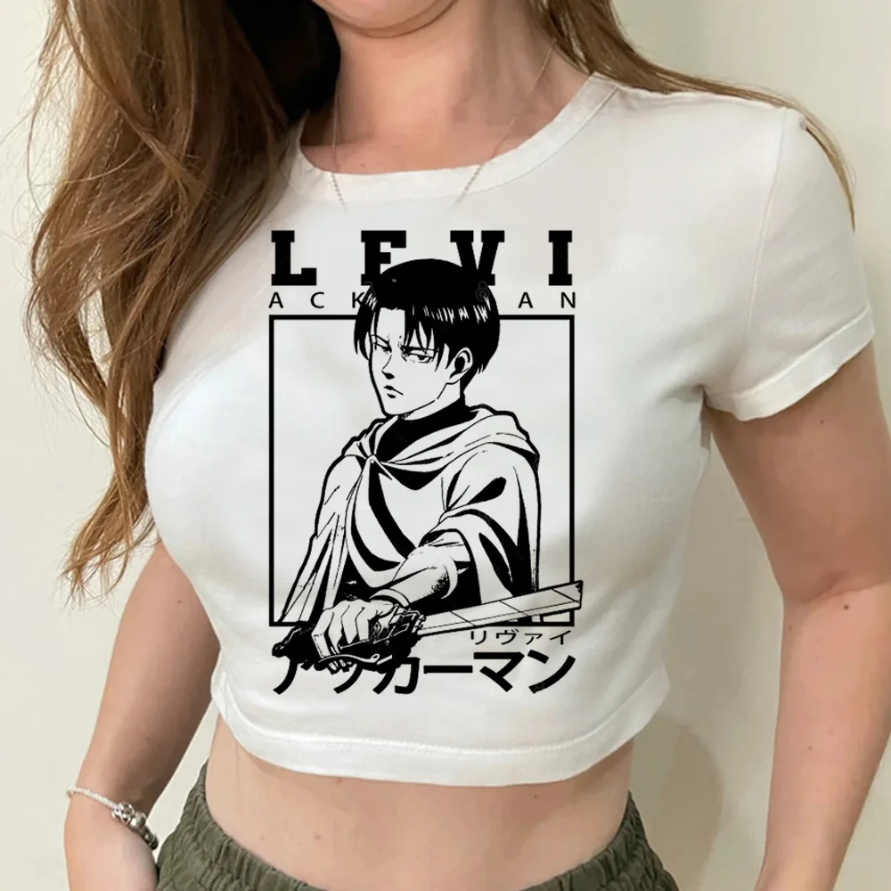 

attack on titan trashy gothic vintage crop top Woman yk2 streetwear 2000s clothes