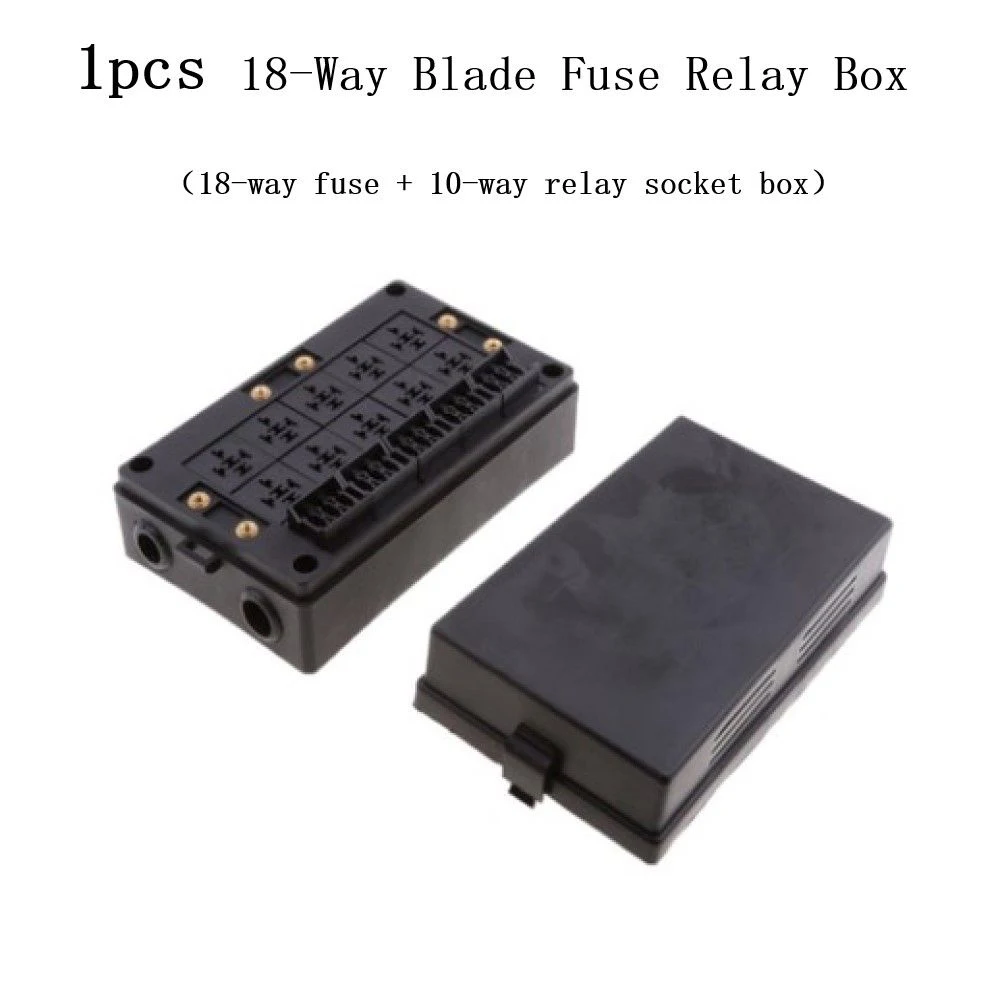 

18 Way Automotive Fuse Relay Box M/Medium Speed Holder Block Circuit Protector Terminals 195x120x45mm Fuse Relay Box