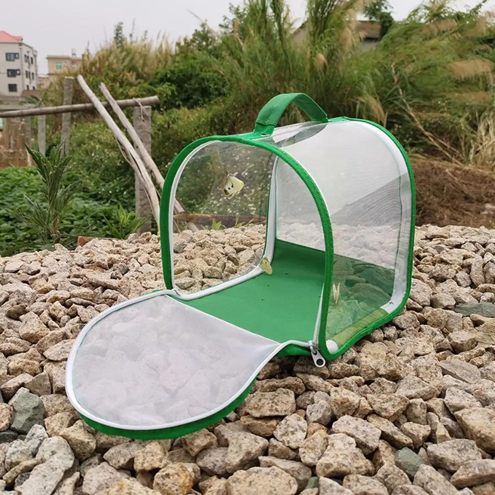 

Breeding Insect Cage With Handle 360-degree Transparent Folding Portable Observation Cloth Zipper Cages Net G6c8