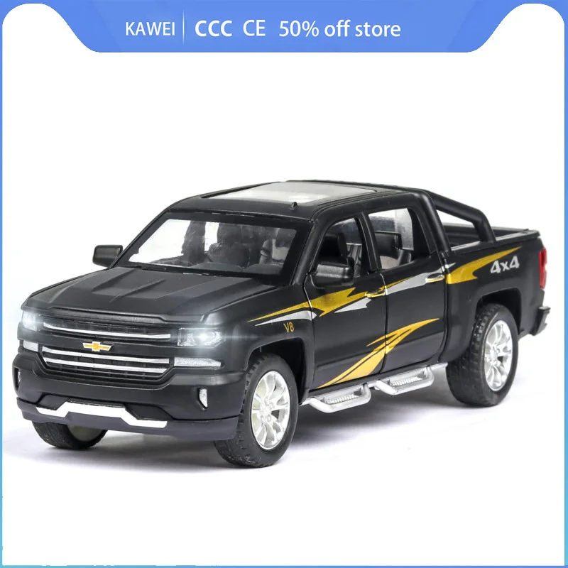 

1: 32 Imitation Alloy 1: 32 Chevrolet Soland Pickup Truck Model Sound And Light Return Toys For Children Collection Gifts