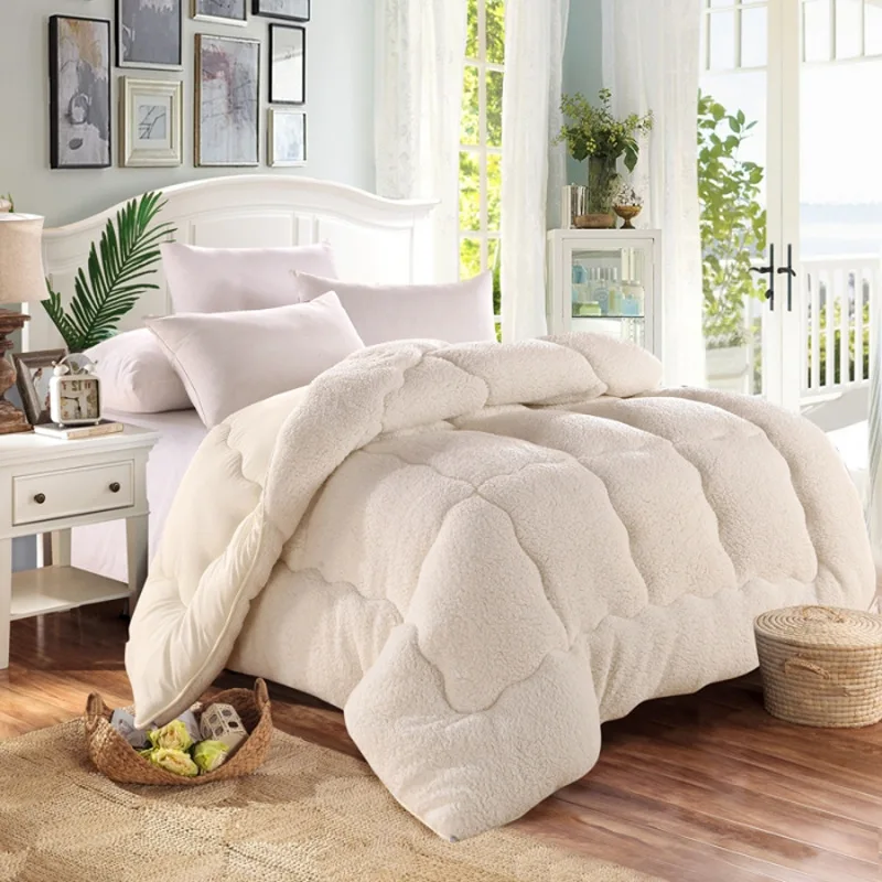 

Thicken Lamb Warm Quilt Double-faced Velvet Wool Comforter Winter Cashmere Blanket Bedspread Quilts 150*200/180*220/200*230cm