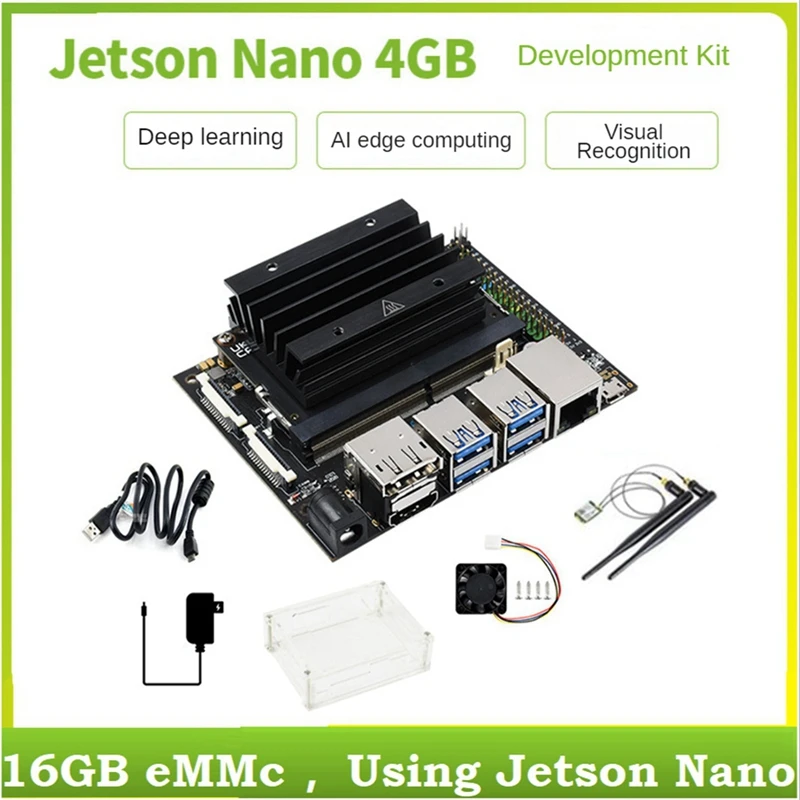 

For Jetson Nano 4GB Developer Kit Intelligence Development Board Kit With Jetson Nano Module+Acrylic Case