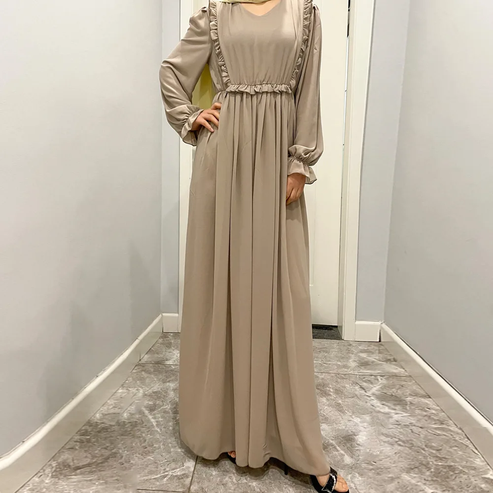 New Chiffon Muslim Women Dress Noble Luxury Retro Fashion Long Dress Islamic Saudi Arabia Party Long Dress Abaya Moroccan Dress