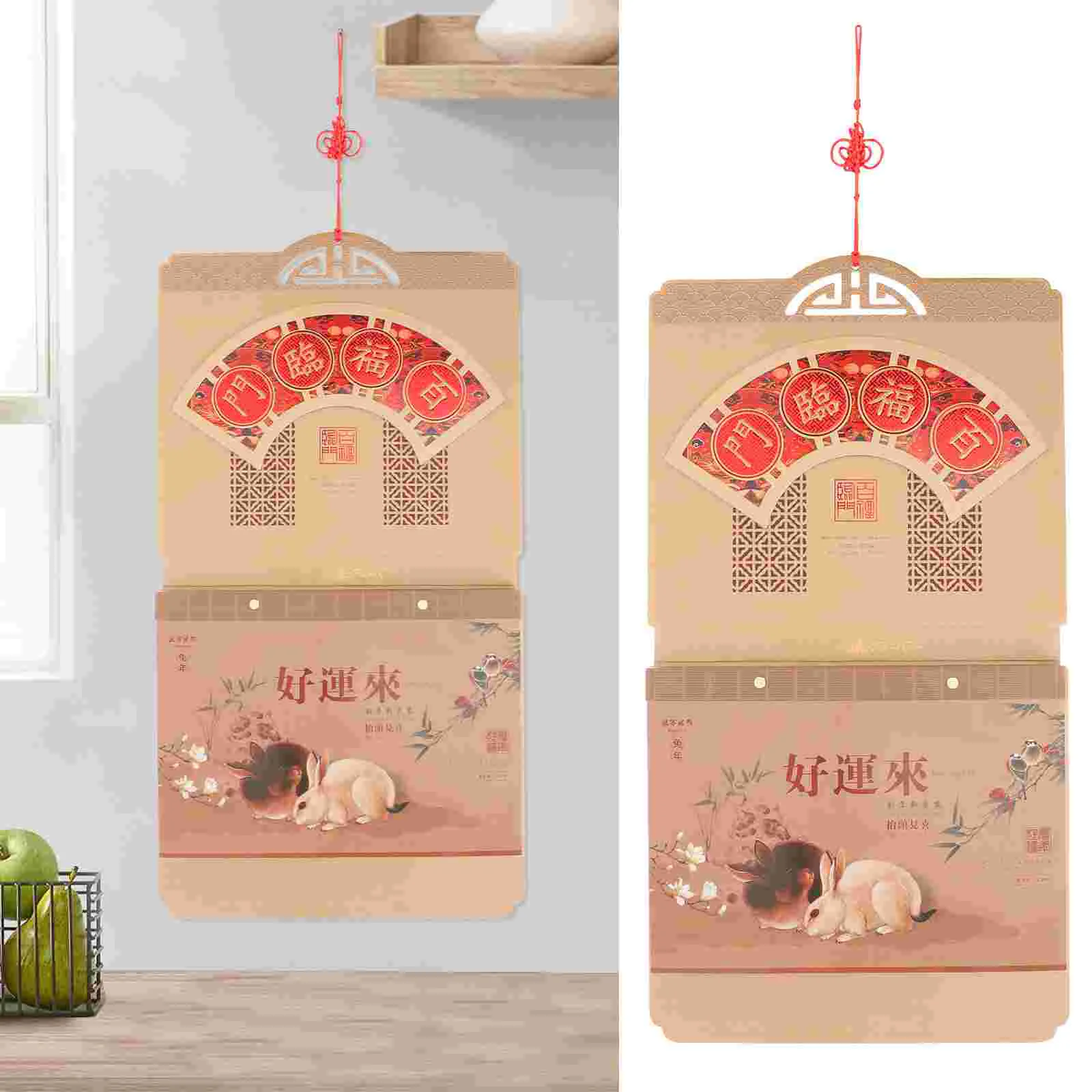 

Calendar Wall Year New Hanging Monthly Planner Desk Traditional Chinese Lucky Supplies Zodiac Rabbit Calendars Fu Decoration