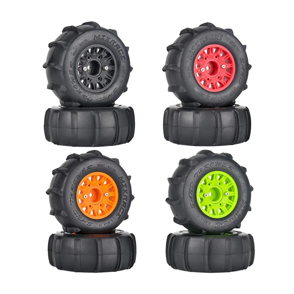 

4pcs/set Tires Wheel Rim Wear-resistant Tyres for 1/10 RC Short Course Off-road Vehicle Upgrade Part Accessories