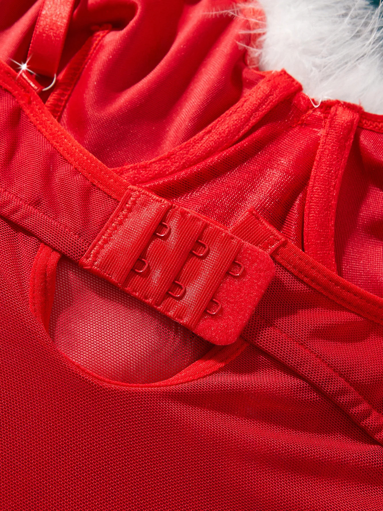 Рождественское платье Ellolace со стрингами и перьями бархатное мини-платье с бантом