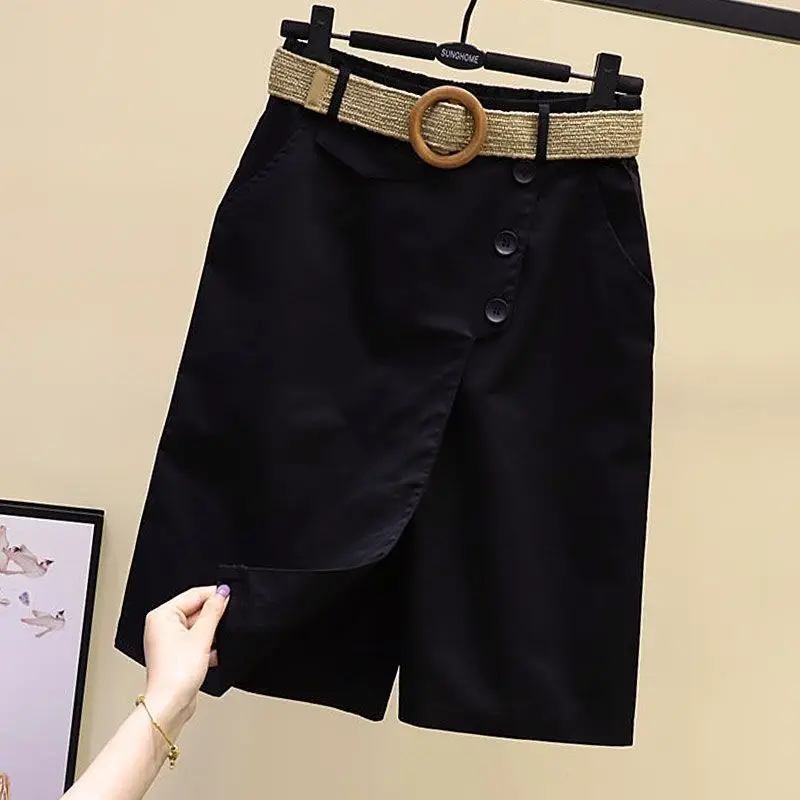 Fashion Summer Women Shorts 4 Colors Elastic Waist Wide Leg Loose Shorts Casual Lady Harajuku Solid Retro Shorts Y2K Clothes
