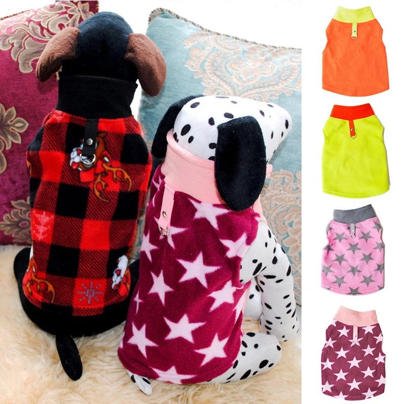 

New 5 Colors Fleece Vest Dog Vest Pet Sweater Pet Supplies Pet Vest Warm Comfortable Traction Sturdy Stand-up Collar Ventilation