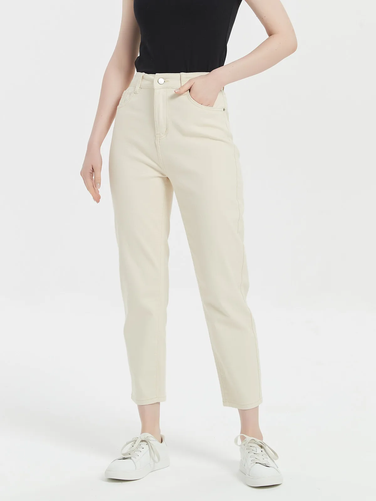 Джинсы-бойфренды женские с завышенной талией и мешковатыми шаровары - купить по