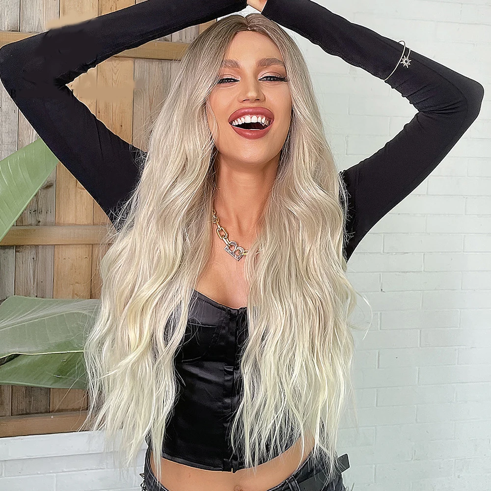 Парик женский синтетический с натуральными волнами термостойкий передний парик