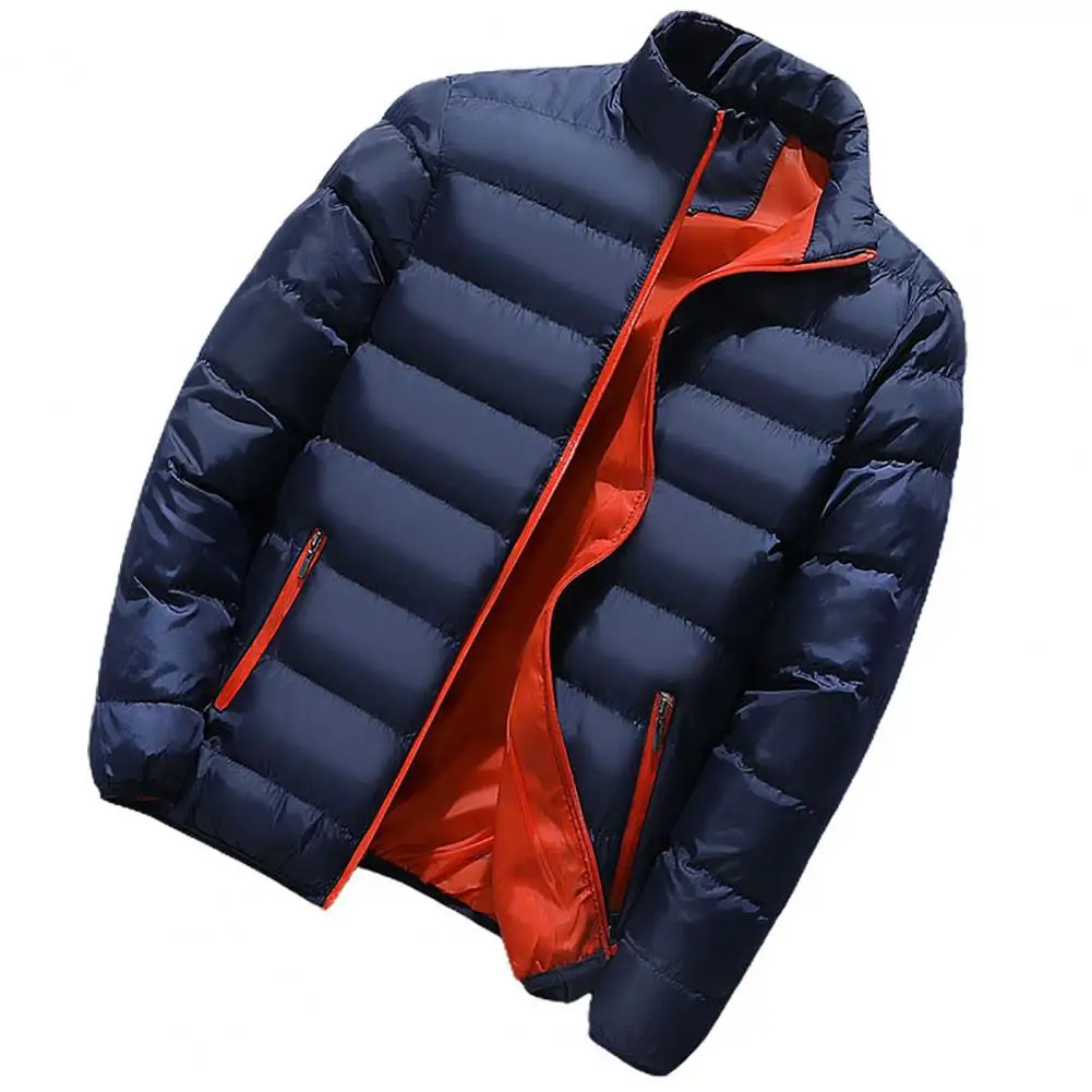 Приталенные зимние мужские толстые пальто, водонепроницаемые мужские ветрозащитные куртки азиатского размера с хлопковой подкладкой, повседневная мужская верхняя одежда