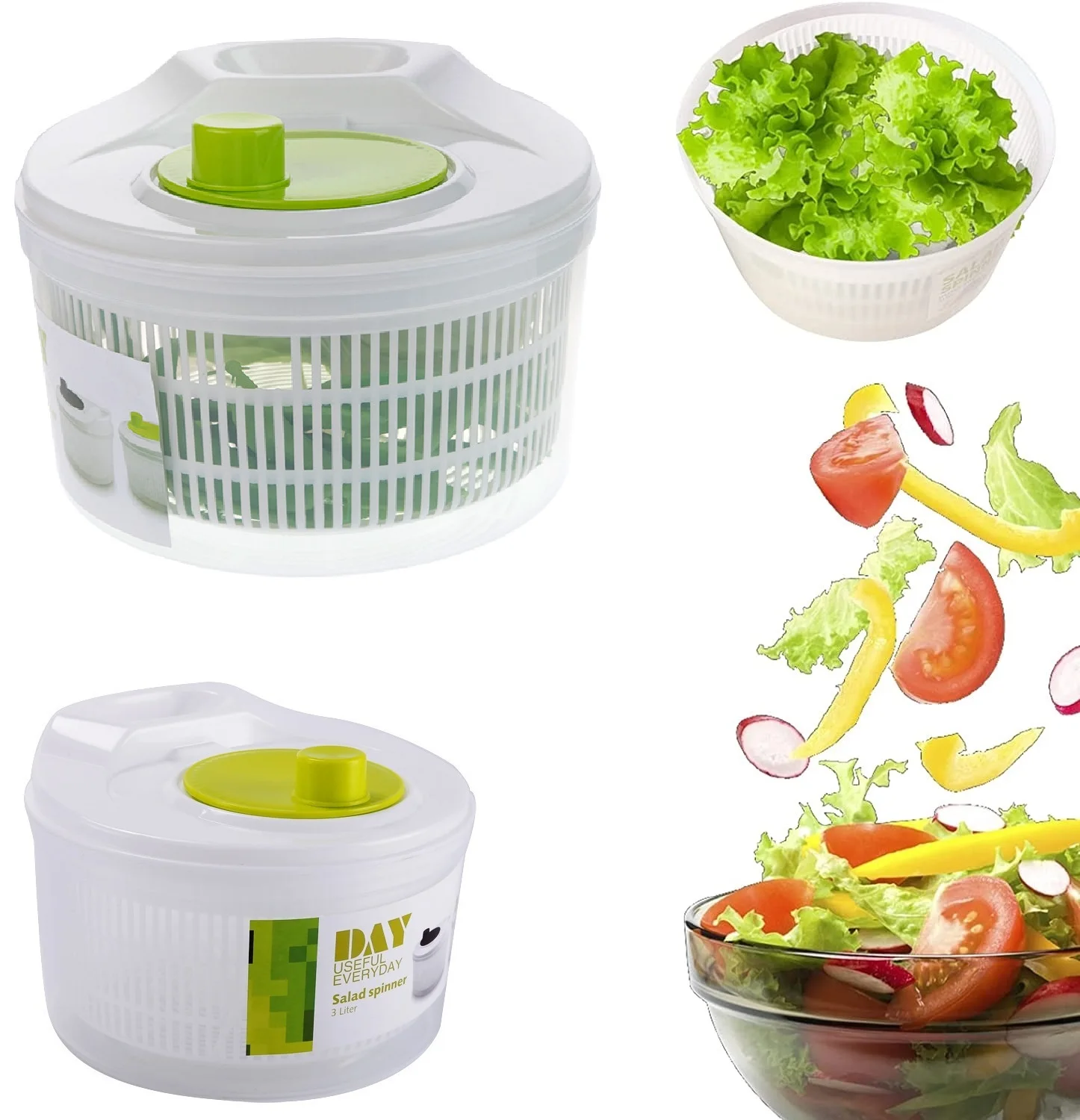 

Vegetable Dehydrator Vegetables Salad Spinner Lettuce Leaf Fruit Drain Basket Dryer Hand Crank Kitchen For Washing Drying Leafy